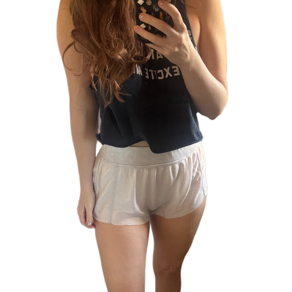 Free people super soft burnout high waisted pajama lounge Cream Sleep Shorts XS